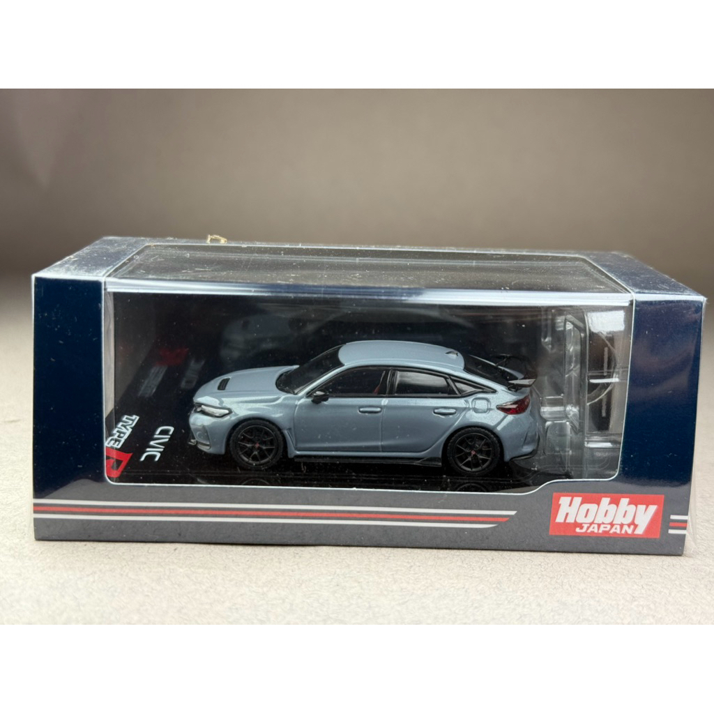 🔹Honda Civic Type R FL5 W/ Engine Display Sonic Gray Pearl HJ641063GM Scale 1:64 ยี่ห้อ Hobby Japan
