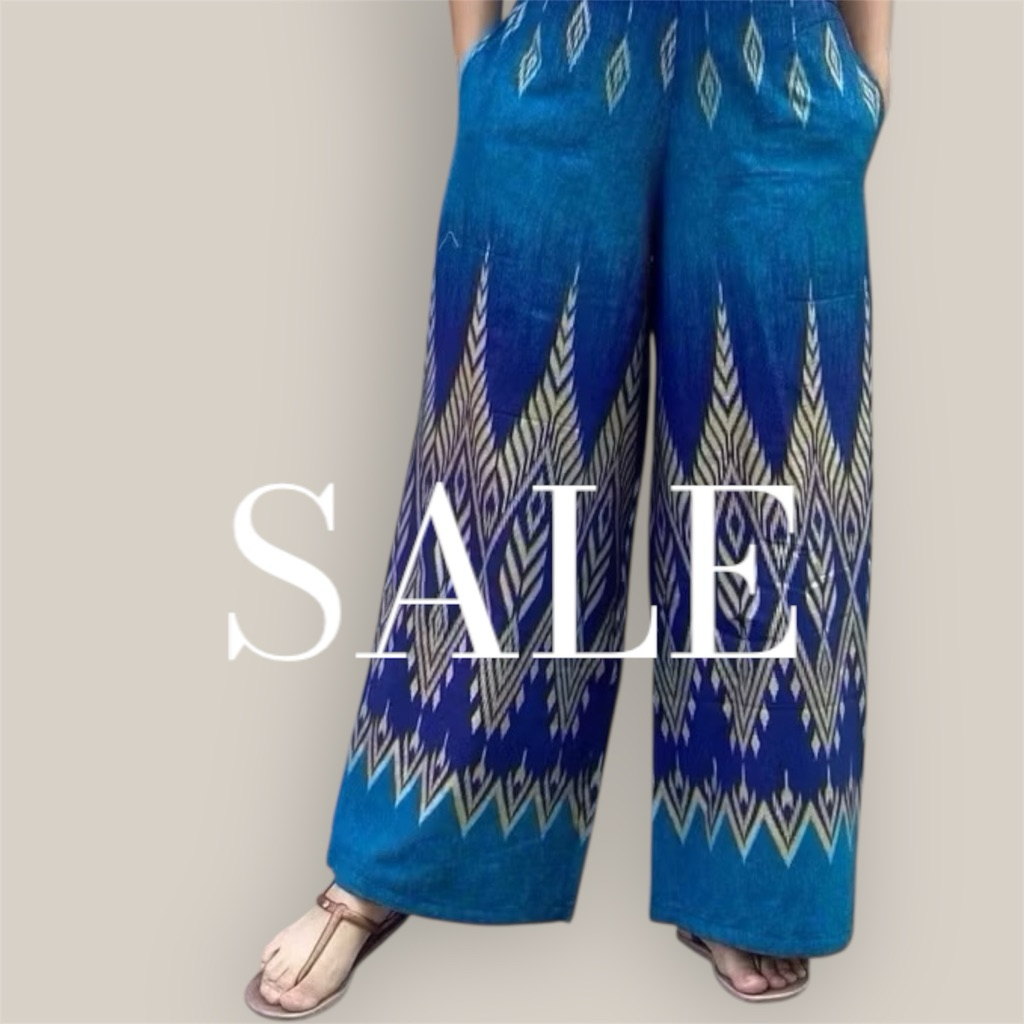 [ใช้โค้ดลดเหลือ 120] SALE กางเกงผ้าไทย กางเกงขายาว Thai pants women ผ้าฝ้าย ทรงกระบอก สไตล์โมเดิร์น