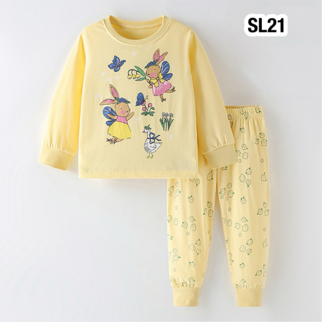 💥พร้อมส่งจากไทย💥 SL21 ชุดนอนผ้าคอตตอน 100% เนื้อผ้านุ่มสบาย ลายน่ารัก
