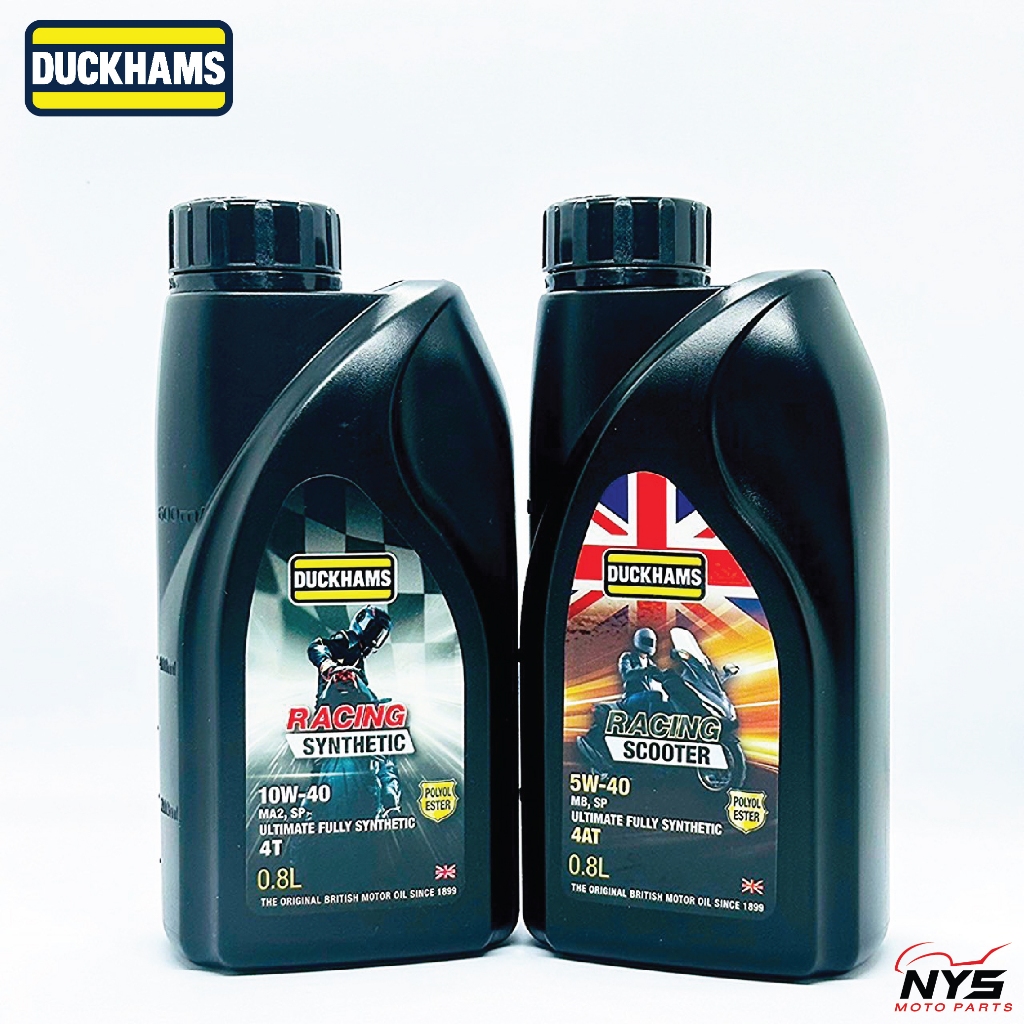 น้ำมันเครื่องDuckhams 10W-40 SYNTHETIC MA2 4T/Duckhams Scooter 5W-40 MB 4AT ขนาด0.8L ดั๊กแฮมส์สังเคร