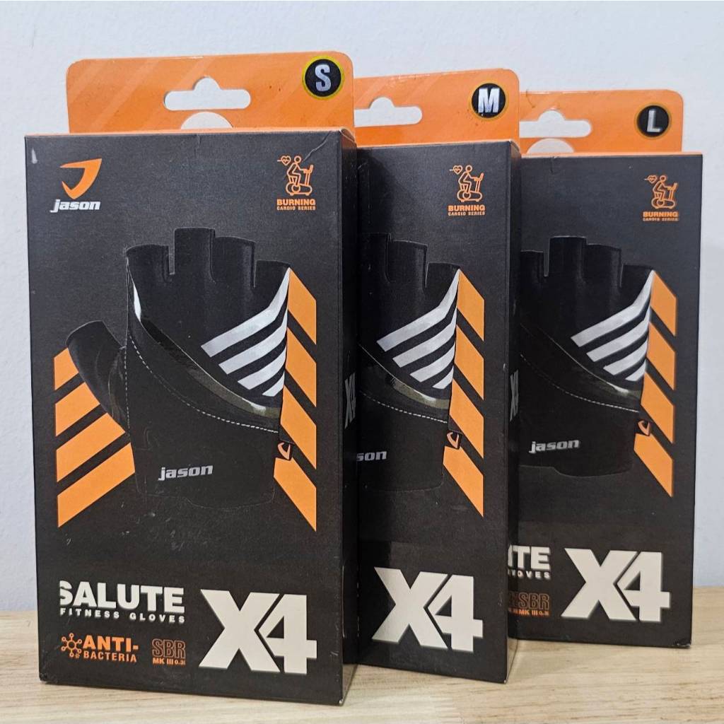 JASON X-Salute Series X4ของเเท้!! - เจสัน ถุงมือฟิตเนส ปกป้องแบคทีเรีย หนังพรีเมี่ยม ความหนา 3มิลลิเ