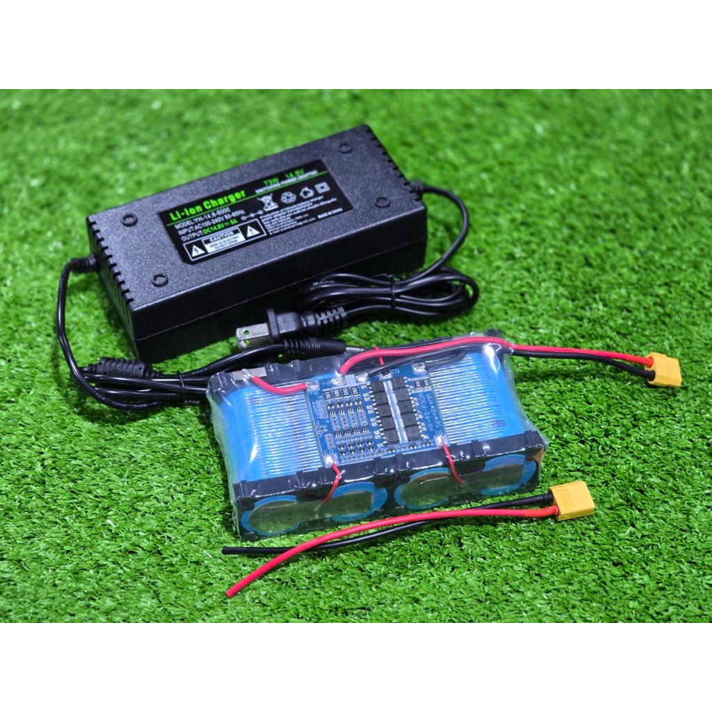 แบตลิเธียม 4S +ชุด ชาร์จ LiFePO4 32650 32700 4s 12.8v-14.6v 6,000mah แบตเตอรี่ มี BMS เครื่องเสียงตู้บลูทูธ ด่วน