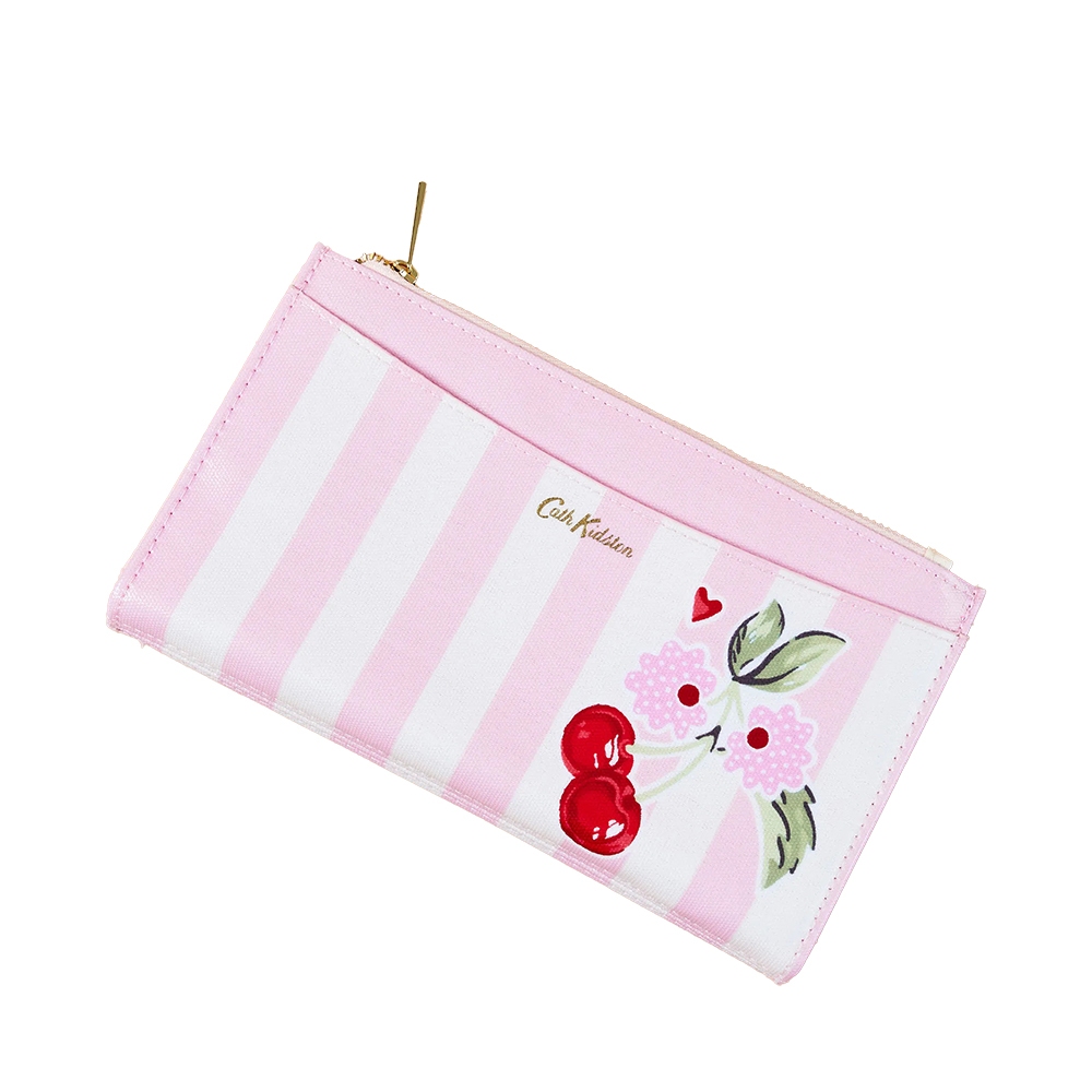 Cath Kidston Female Travel Wallet Cherry Stripe Pink
