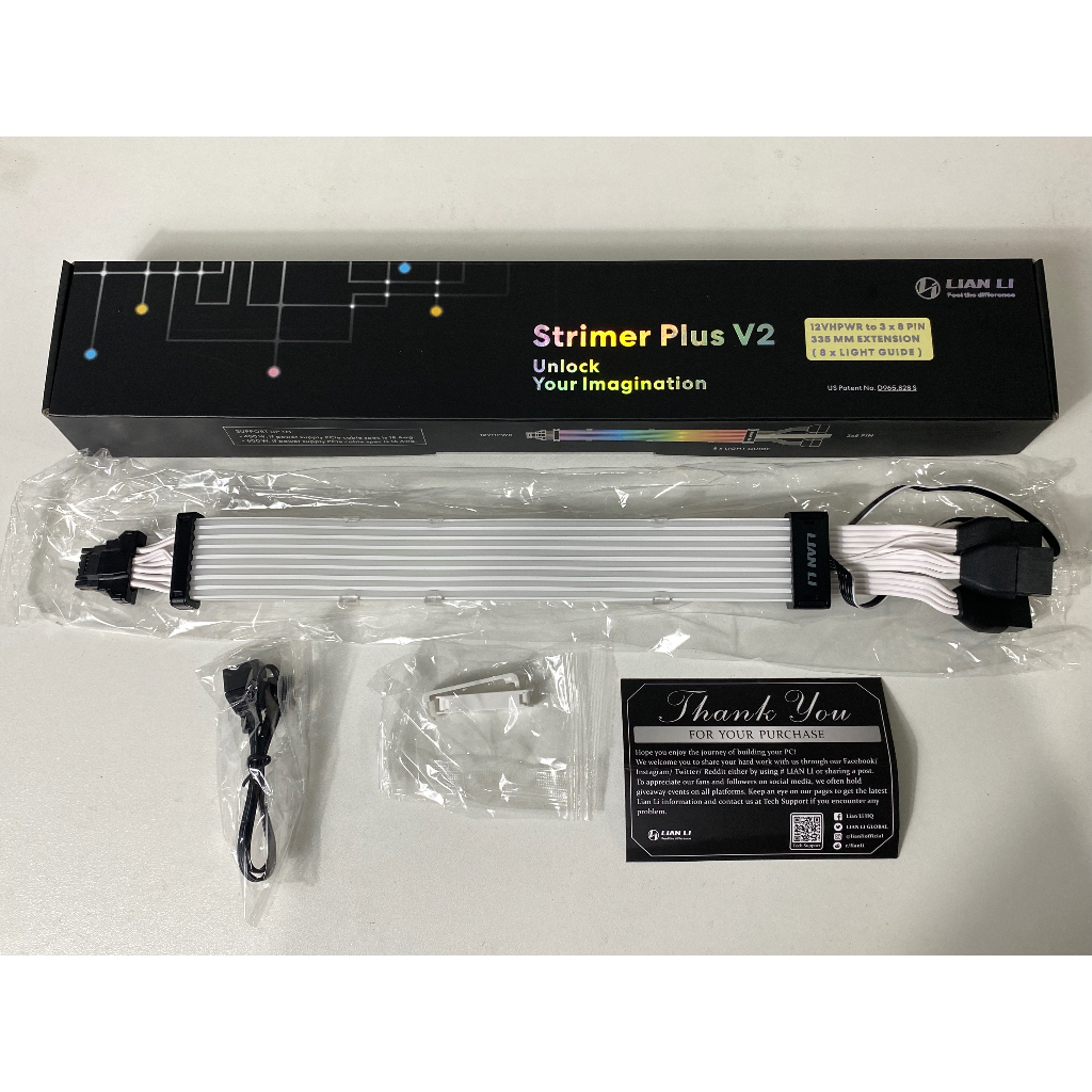 🌟SLEEVED CABLE (สายถัก) LIAN-LI STRIMER PLUS V2 PW168-8PV2 3X8PIN FOR 4000 SERIES มือสองสภาพใหม่✅