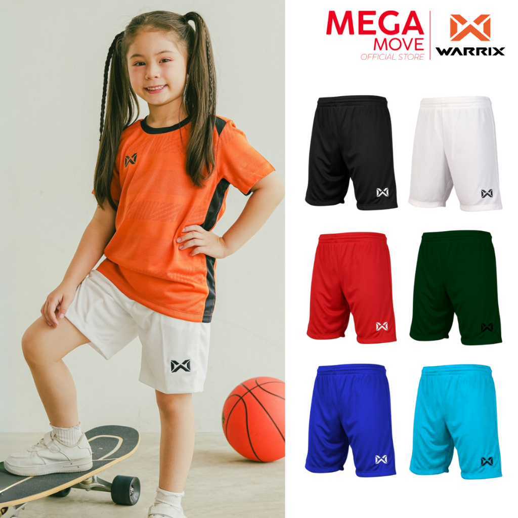 WARRIX KIDS กางเกงขาสั้น สำหรับเด็ก กางเกงฟุตบอล เอวยางยืด พร้อมเชือก 1509K 202FBKCL00