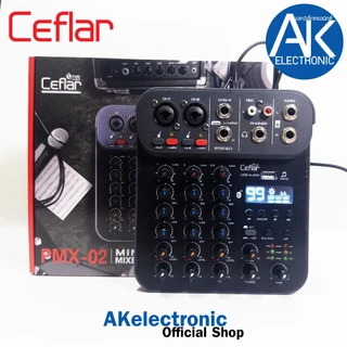 MIXER Ceflar PMX-02 มิกเซอร์ เอฟเฟ็ค 99DSP รองรับ บลูทูธ USB อินเตอร์เฟส มิกซ์จิ๋ว ขนาดเล็ก พกพา เคฟลาร์ PMX 02 PMX02