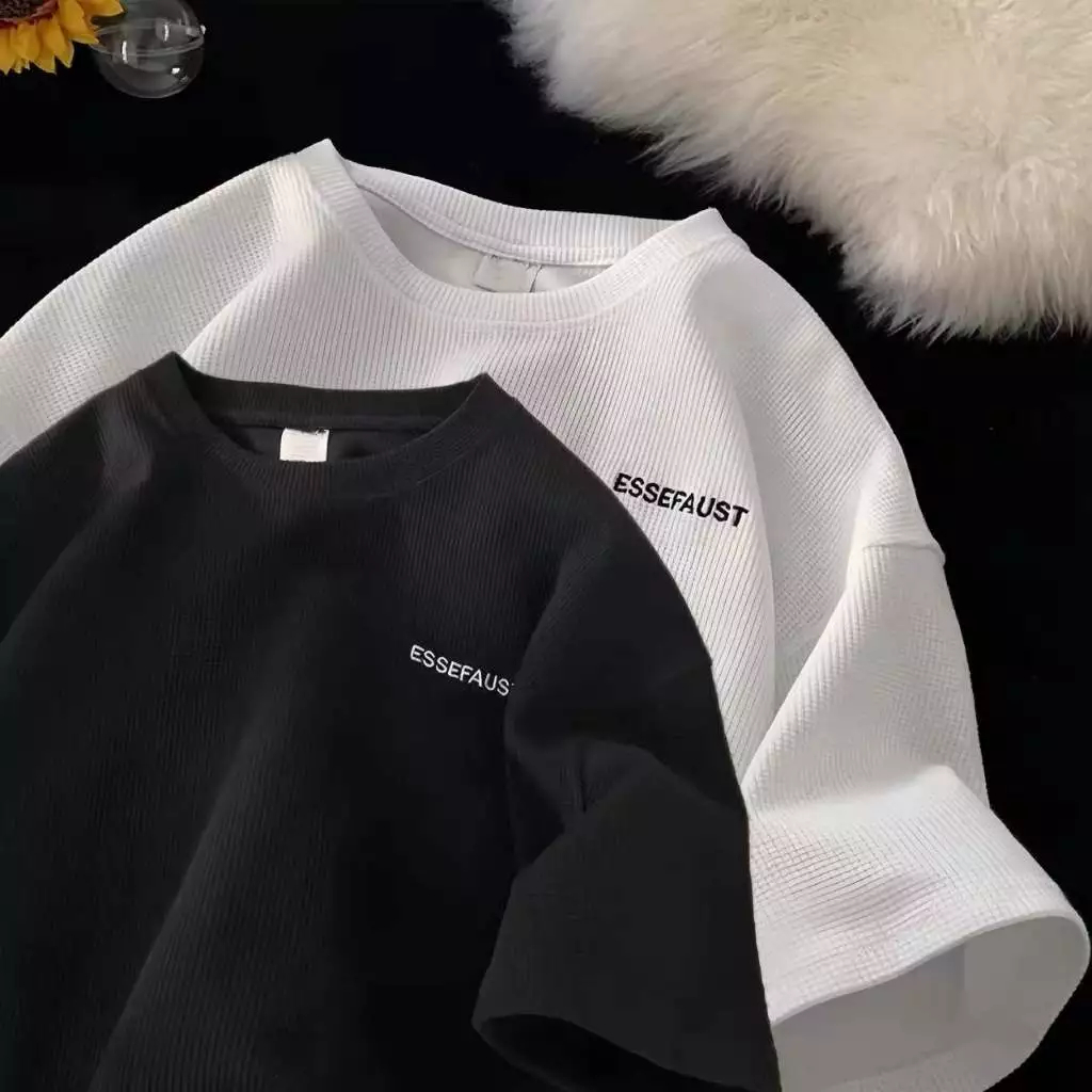 BeCoolMan🍃เสื้อยืดผู้ชาย  คอกลม สีพื้น แฟชั่นยอดนิยม สไตล์เกาหลี สําหรับผู้ชาย ผ้าวาฟเฟิล แฟชั่นที่ไม่ซ้ำใคร