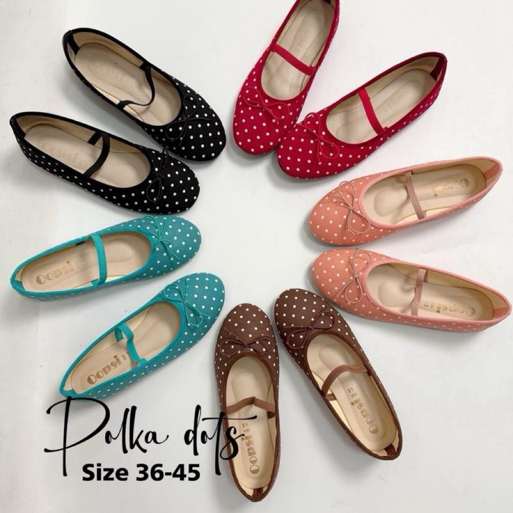 รองเท้าแมรี่เจนpolka dotรุ่นลายจุดไซซ์36-45