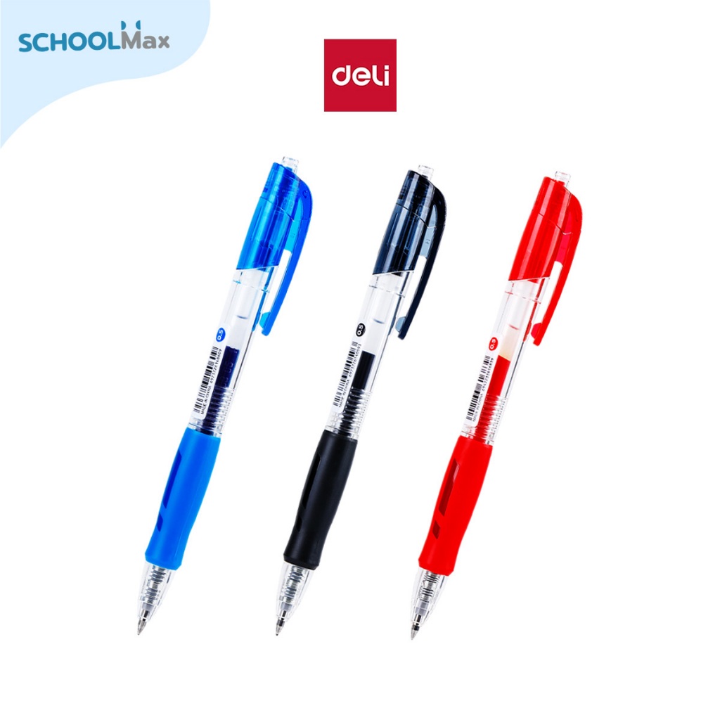 Deli ปากกาเจล สีดำ น้ำเงิน แดง 0.5mm No.G08