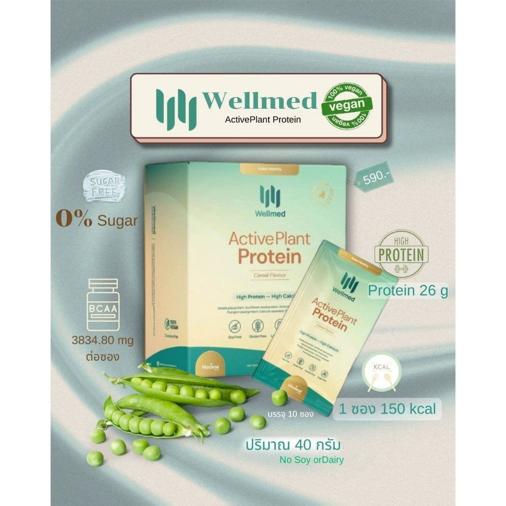โปรตีนคุณหมอใบเตยMedese Wellmed Active Plant Protein