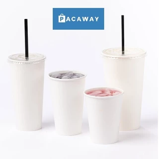 แก้วกระดาษเย็น สีขาว 12oz 16oz 22oz ถ้วยกระดาษที่ใช้แล้วทิ้ง Paper Cold Cup