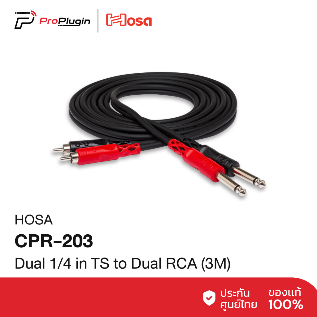 Hosa CPR | Stereo Interconnect Dual 1/4 in TS to Dual RCA