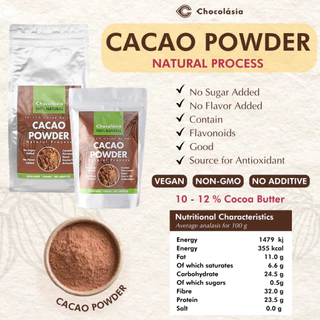 Cacao Powder (NATURAL PROCESS) หรือผงคาเคาแท้ 100% ผลิตด้วยกระบวนการสกัดเย็น