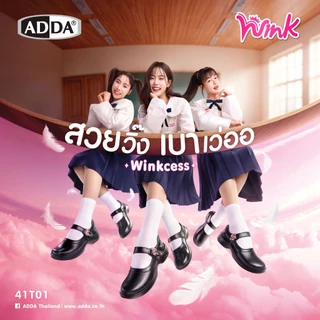 ADDA wink รองเท้านักเรียนหญิง เด็กนักเรียน 41T01W1 size 30-43 สีดำ