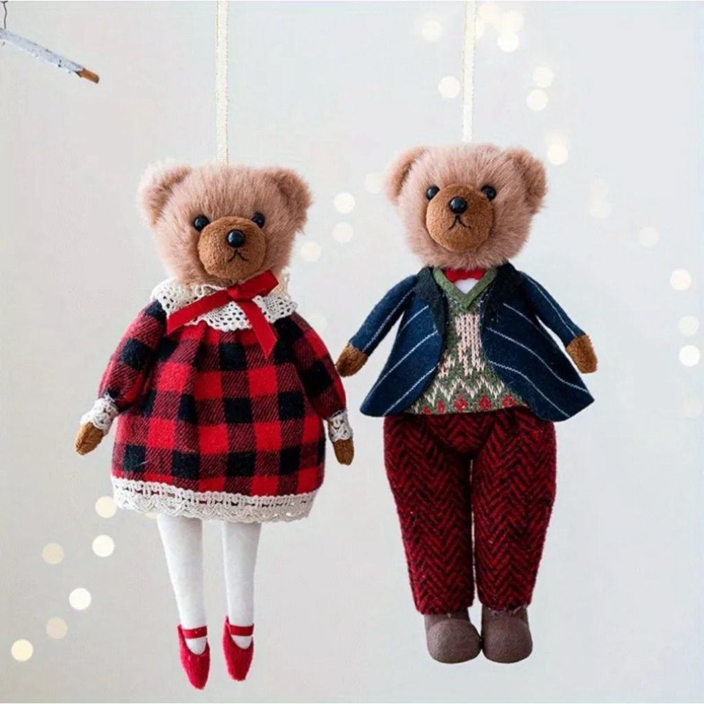 British Style Christmas Bear Ornaments