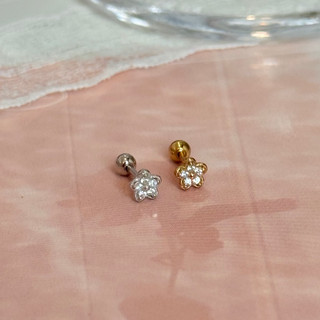 Suwann.na ต่างหู ต่างหูเงินแท้ จิว จิวเงินแท้ จิวดอกไม้เพชรจ…