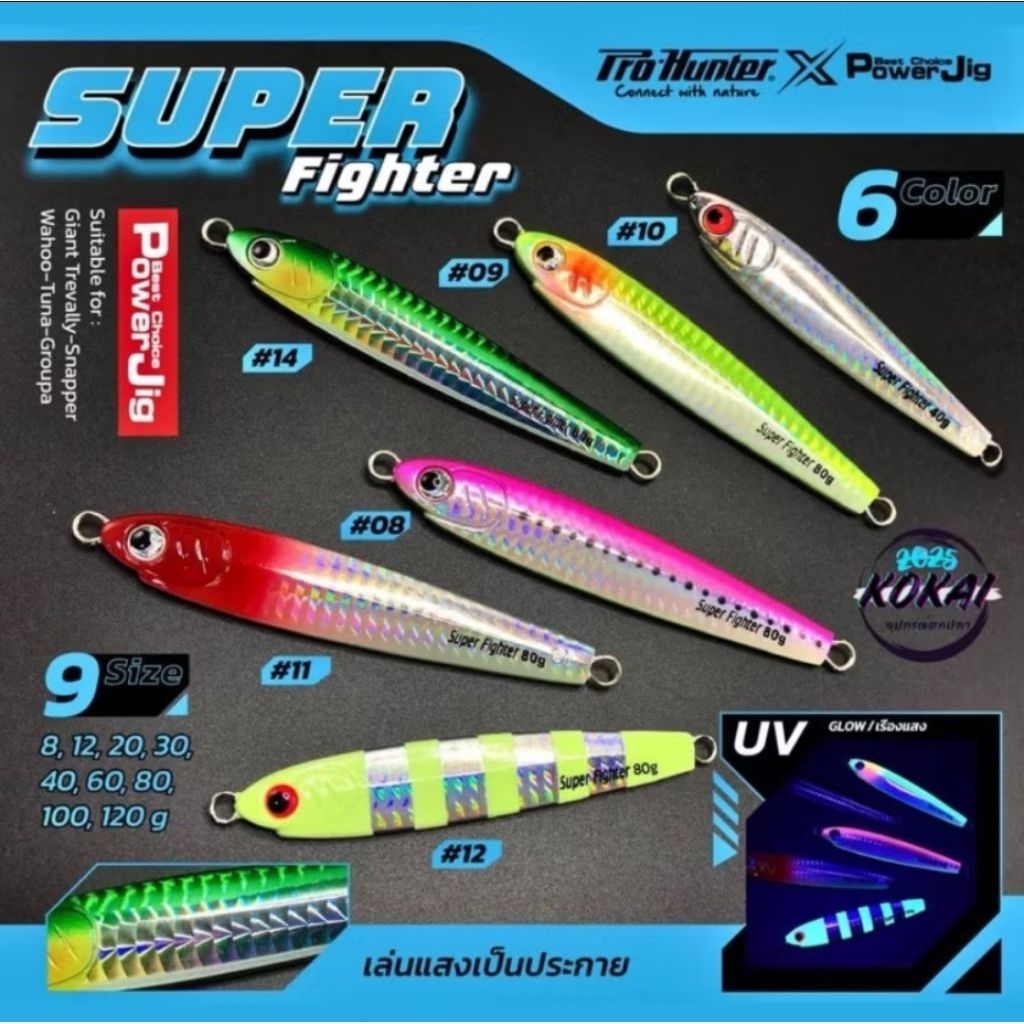 เหยื่อจิ๊ก prohunter รุ่นSuper fighter มี3ขนาด 30-40-60กรัม – โปรปัง