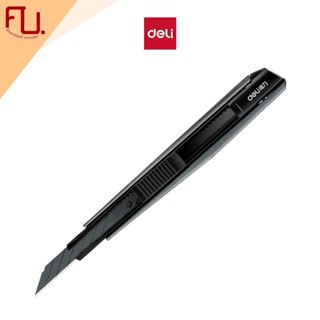 Deli คัตเตอร์เหล็กใบมีดดำ 9 mm (30องศา) No.2037S
