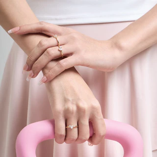 earika.earrings - clarisse gem ring แหวนเรียบมีเพชร มี 3 ขนาด วัสดุสแตนเลส (stainless steel) เหมาะสำหรับคนแพ้ง่าย