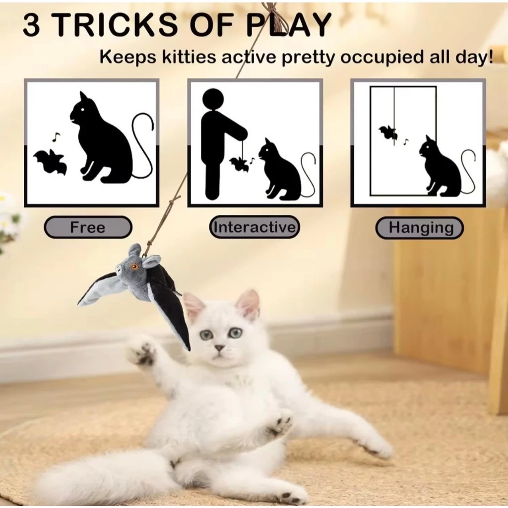 ตุ๊กตาของเล่นแมวกระรอกบินค้างคาวมีเสียงขยับได้ 3 โหมด thumbnail 9