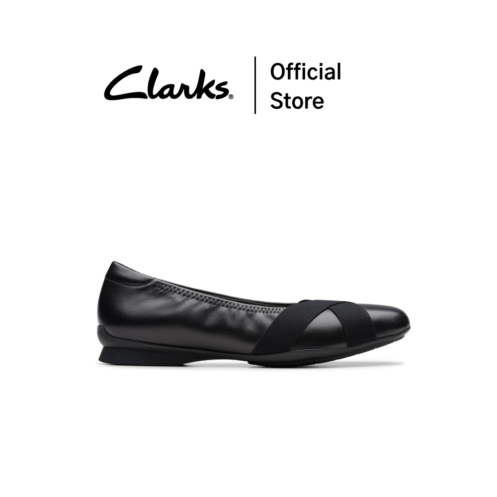 Clarks รุ่น JAZMYNN GEM สี BLACK LEATHER รองเท้าคัทชูผู้หญิง ไซส์เล็ก หนังแท้ ทรงแฟลต คุณภาพดี ใส่สบาย รองเท้าลำลอง