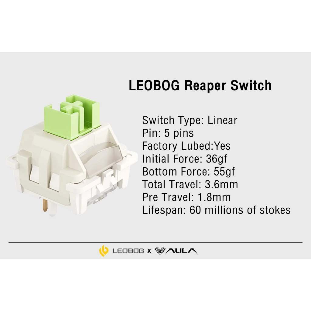 Linear - LEOBOG x AULA - สวิตซ์คีย์บอร์ด Lube Mechanical Switch thumbnail 6