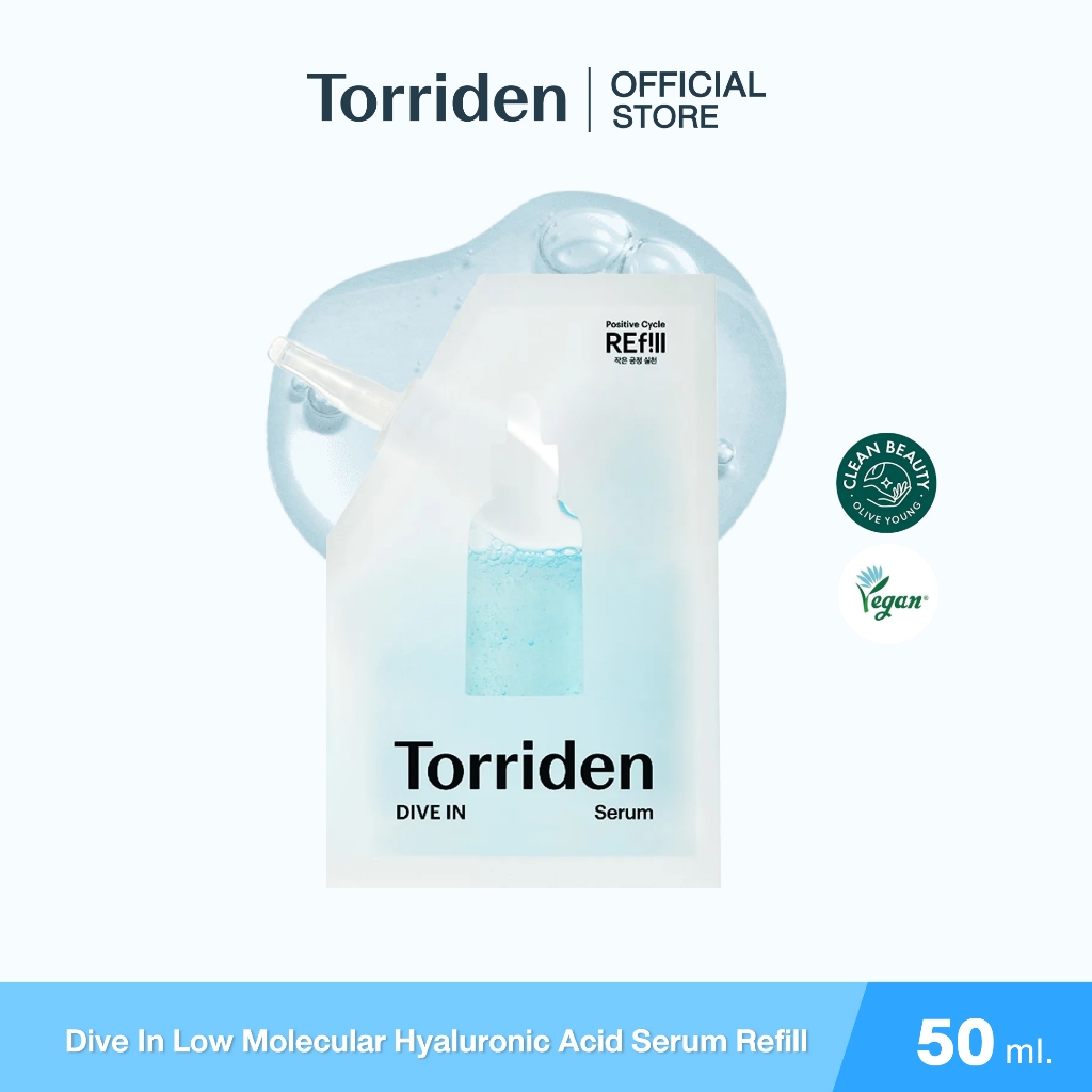 [Refill] Torriden Dive In Hyaluronic Acid Serum (50ml) ทอร์ริเดน รีฟิลเซรั่ม ไฮยาลูโรนิก ผิวอิ่มน้ำ