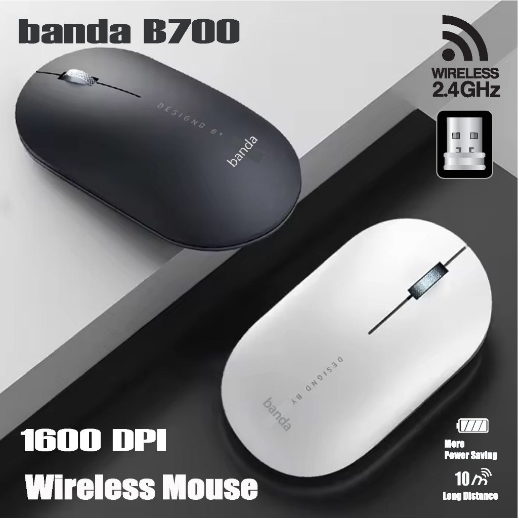 ล้างสต็อก !!!! Banda Mouse / Wireless Mouse / เม้าส์ไร้สาย 2.4GHZ / Black /White Color