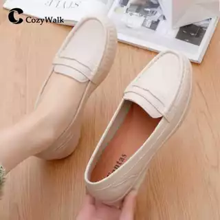 CozyWalk รองเท้าคัชชูผู้หญิง 👠 แบบสวม หนังนิ่ม พื้นนุ่ม เดินสบาย สไตล์มินิมอล มี 3 สี