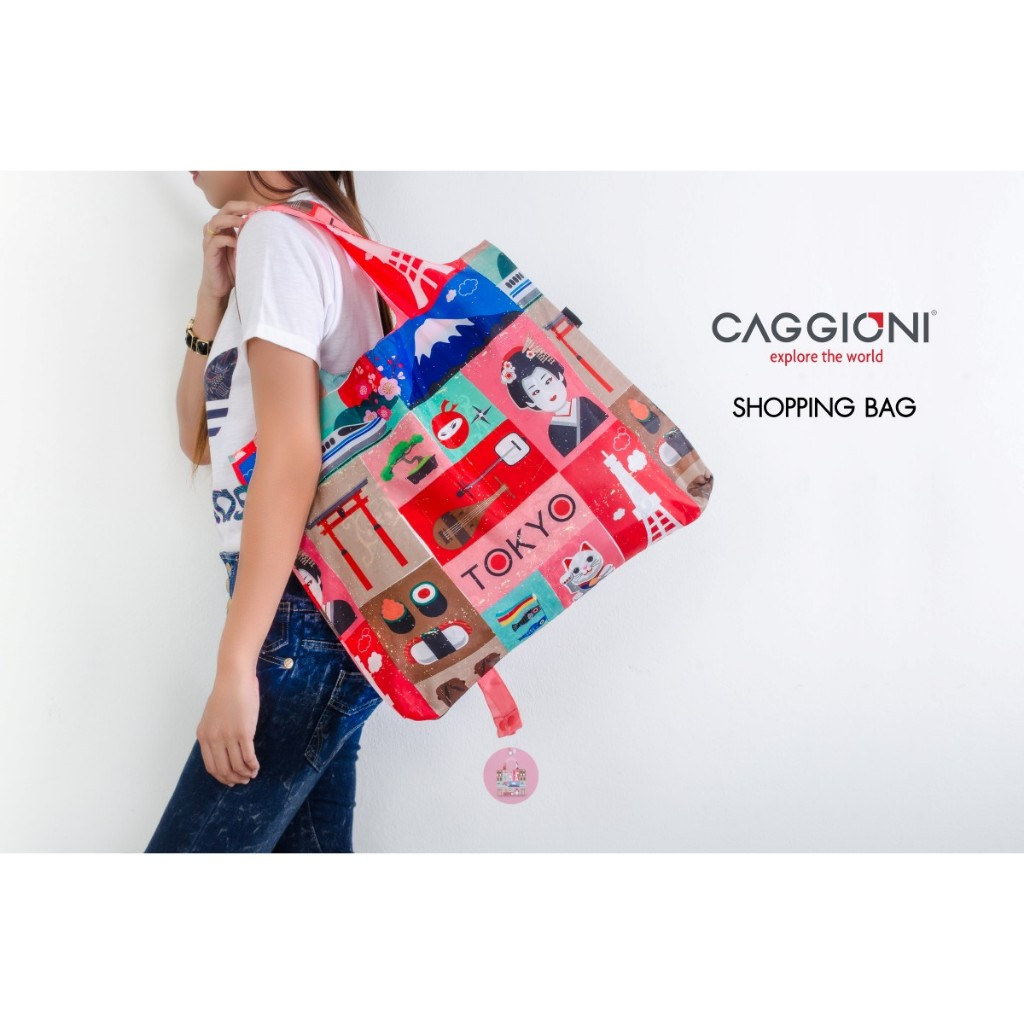 CAGGIONI : ถุงผ้าร่มพับได้ ถุงผ้าช็อปปิ้งกันน้ํา แบบพกพา เหมาะกับเดินชายหาด สําหรับซูเปอร์มาร์เก็ต ร้านขายของชํา - รูปที่ 7