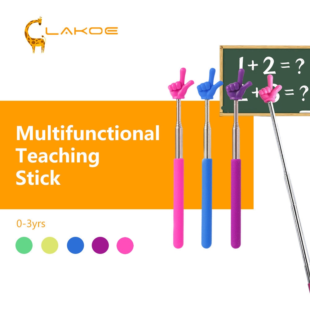 LAKOEMALL ไม้ชี้ไวท์บอร์ด ไม้ชี้นิ้วมือ แบบยืดหดได้ pointer presentation อุปกรณ์ช่วยสอน  Multifunction Teaching Stick