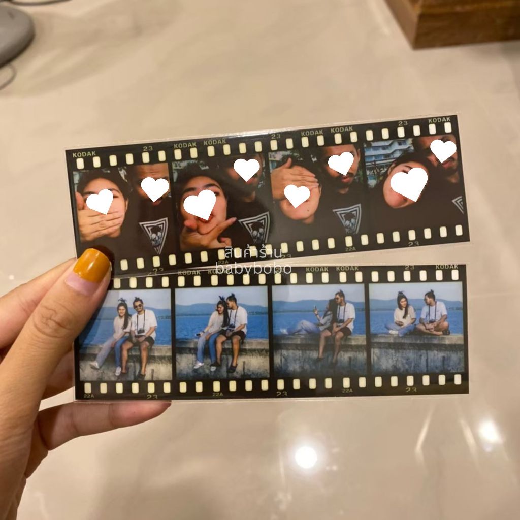 ♡สั่งแล้วส่งรูปได้เลย♡ อัดรูปขนาด 2×6นิ้ว 1ใบใส่รูปได้ 3-5รูป กรอบฟิล์ม สีไม่ซีด ชัดตามรูปต้นฉบับ แถมซองใสทุกใบ