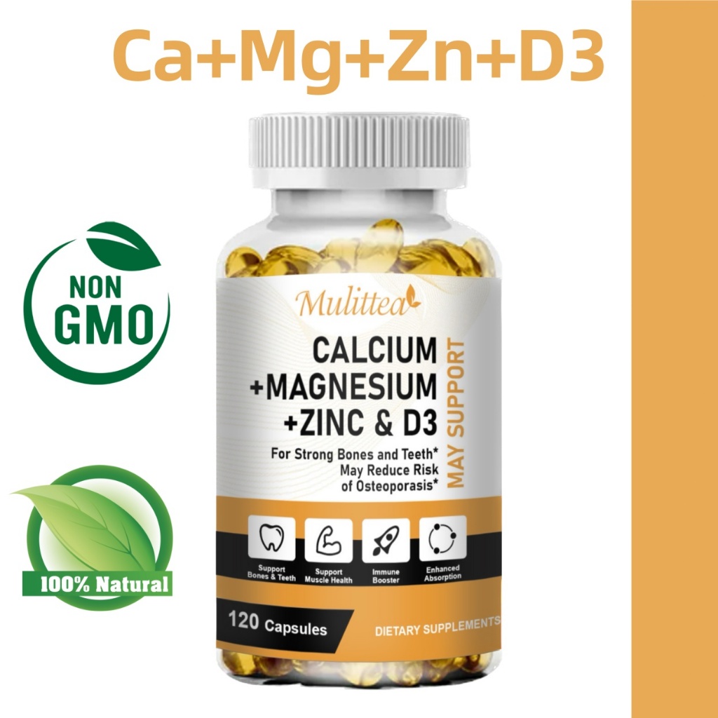 MULITTEA Calcium, Magnesium, and Zinc Capsules ส่งเสริมการดูดซึมแคลเซียมและดูแลสุขภาพฟัน（แคลเซียม แมกนีเซียม ซิงค์）