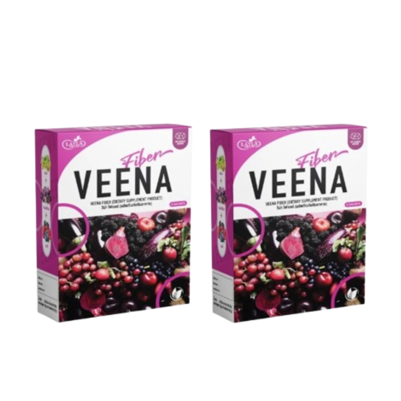 1 แถม 1 วีน่าไฟเบอร์ VEENA FIBER สูตรผักม่วง ผลไม้เบอร์รี่ 1 กล่อง 6 ซอง