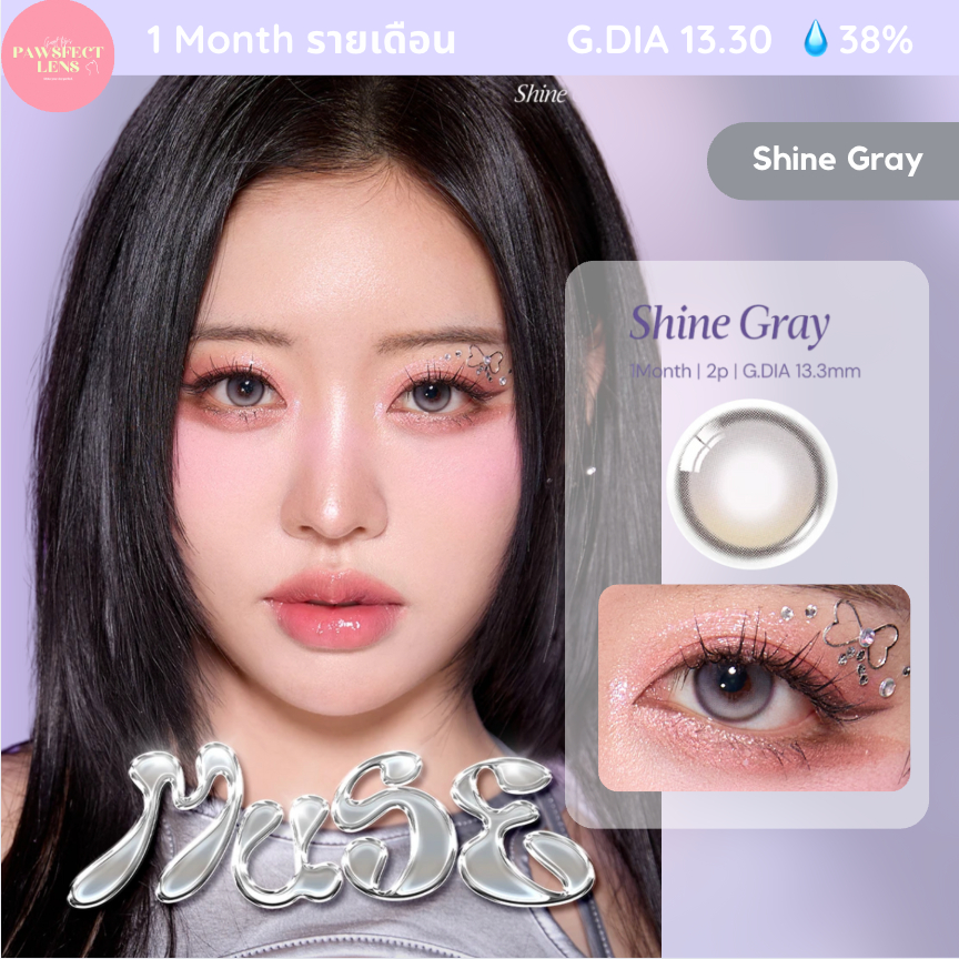 [รายเดือน] Olens - Muse shine gray เลนส์รายเดือน  รุ่น Kpop ออกใหม่
