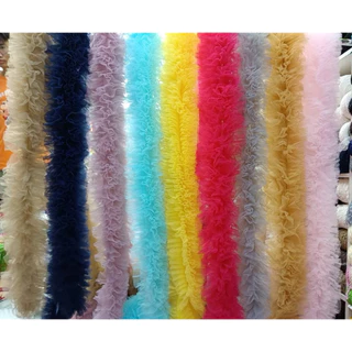มุ้ง12ชั้น ชุดหรีดเดอร์ ลูกไม้ตกแต่ง ฟูอลัง ระบายลูกไม้(หน้ากว้าง12cm) ยาว80cm สั่งเกิน2ตัดยาวต่อเนื่องเป็นเส้นเดียว