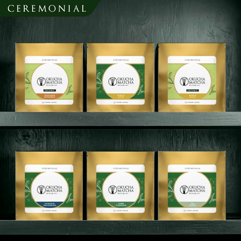 OKUCHA MATCHA มัทฉะชาเขียว (Matcha) ขนาดทดลอง 4g นำเข้าญี่ปุ่น เกรด Ceremonial จากญี่ปุ่น