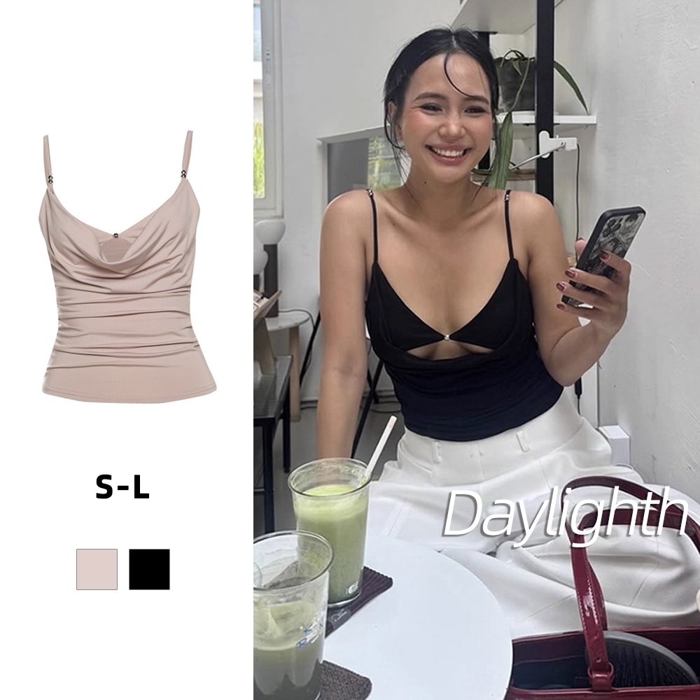 เสื้อกล้ามสาวเซ็กซี่สุดฮอต เสื้อกล้ามอเนกประสงค์ ดีไซน์เก๋ไก๋ ปกเสื้อแบบจับเดรป DL
