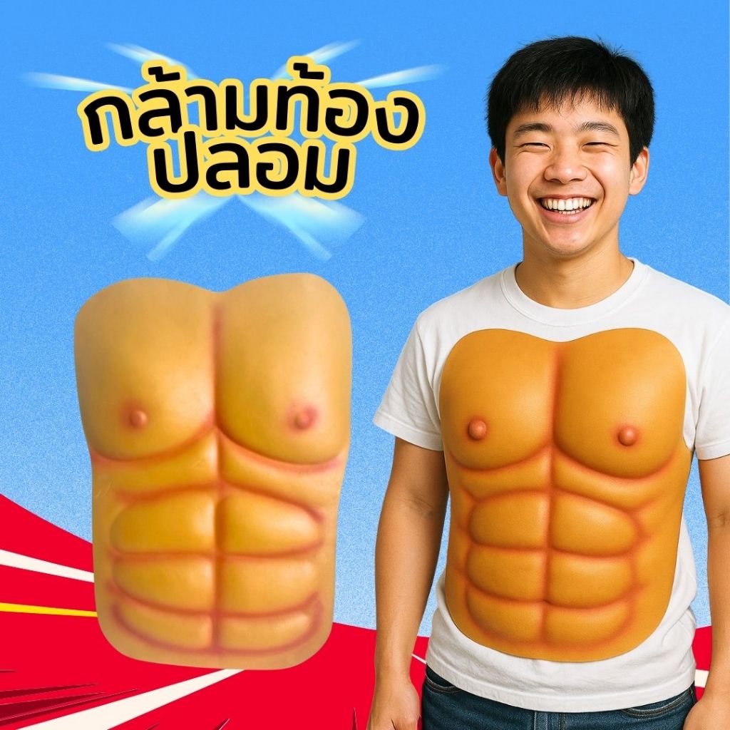 🏋️‍♂️พร้อมส่งด่วน🏋️‍♂️กล้ามท้องปลอม ซิกแพคปลอม + บั้นท้ายปลอม คอสเพลย์ ของเล่นปาร์ตี้ แกล้งเพื่อน