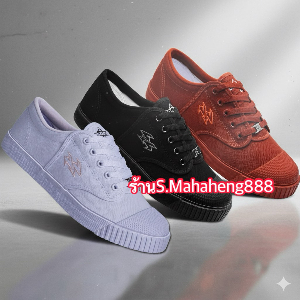รองเท้าผ้าใบนักเรียน Breaker รุ่น4x4 สีดำ น้ำตาล ขาว ส่งไวมากกก!!