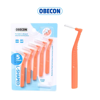 แปรงซอกฟัน OBECON (โอบีคอน) แปรงสำหรับคนจัดฟัน สีส้ม ขนแปรงนุ่ม 1แพ็ค ขนาด : 1.2-1.5mm มี 5ชิ้น
