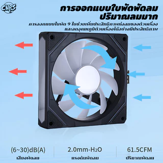 2026 รุ่นใหม่ล่าสุด Prism 6PRO พัดลมเคส PC พัดลมคอม ประสิทธิภาพสูง พัดลมระบายความร้อน ARGB PWM 120mm