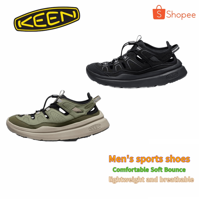 🧸การจัดส่งที่รวดเร็ว100 %🧸KEEN WK450 SANDALน้ำหนักเบาและระบายอากาศรองเท้าเท้าแตะรัดส้น