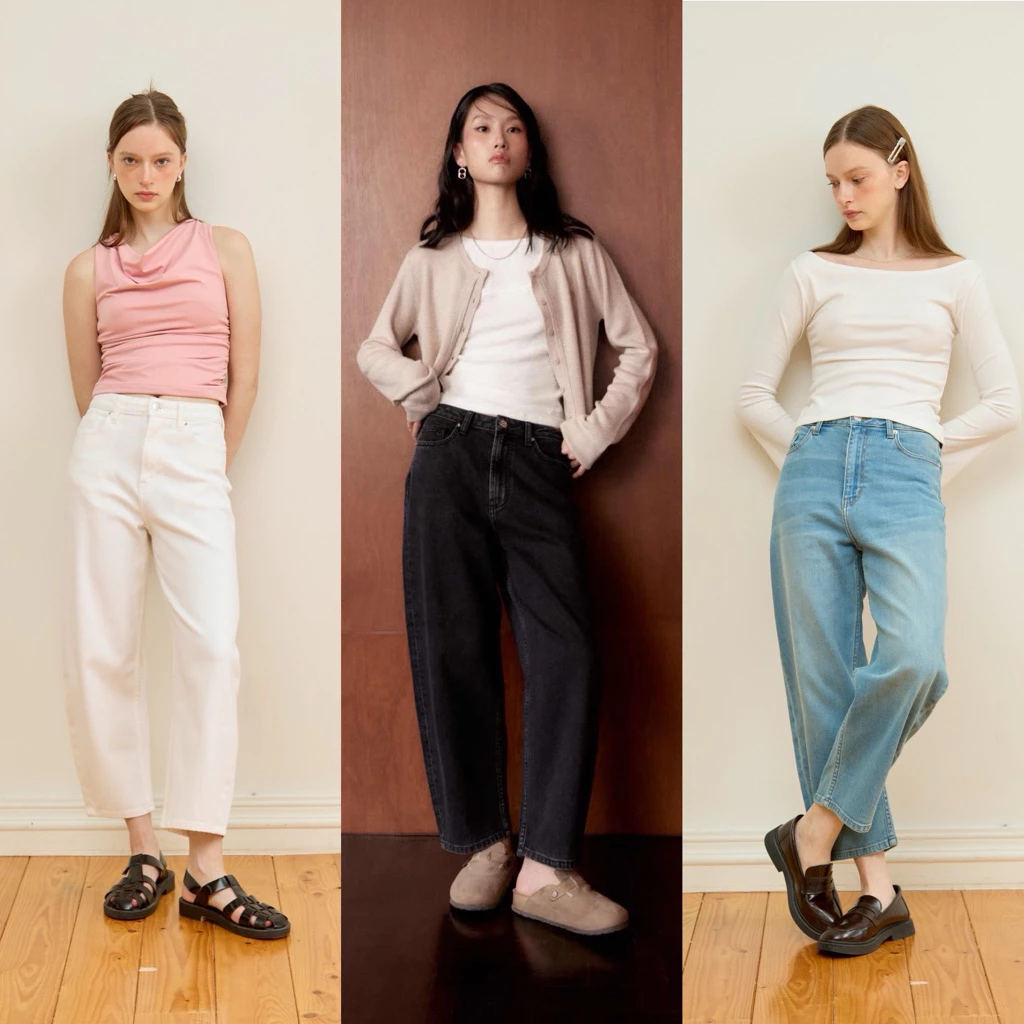 TRES Made กางเกงยีนส์ Loose Cropped Jeans