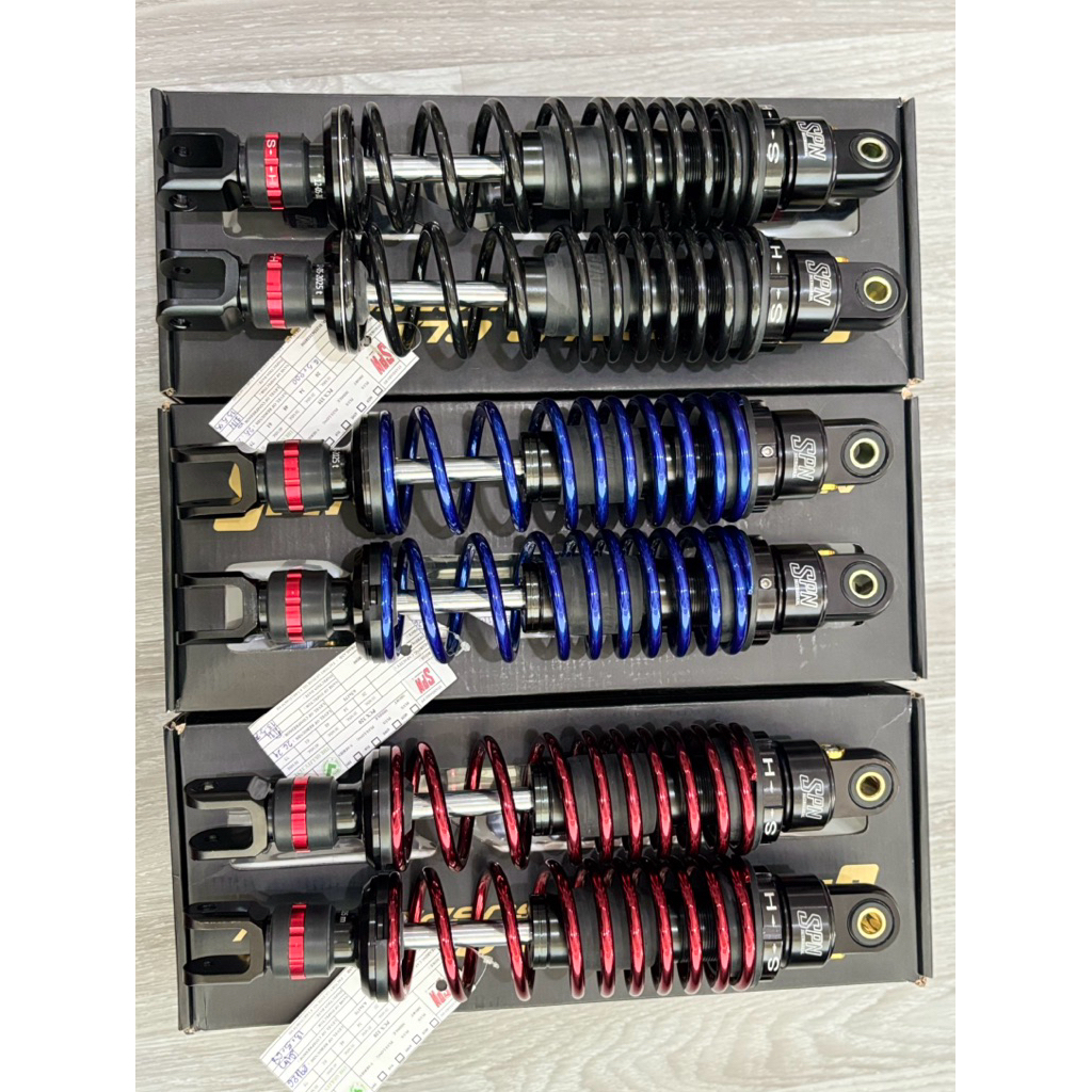 โช้คSPN V-ADJUST PCX ทุกรุ่น สีดำ/น้ำเงินแก้ว/แดงแก้ว [ตระกร้าบริษัท]