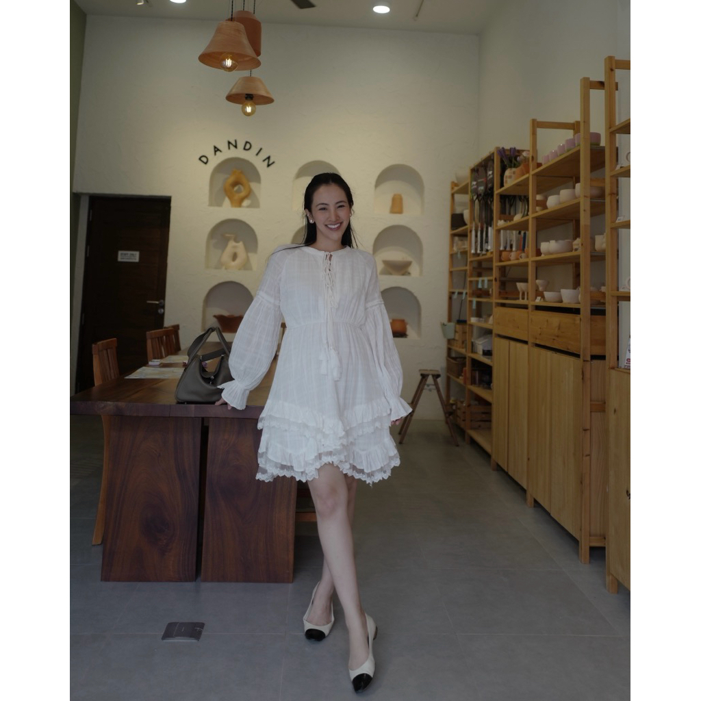 #BJLaceDress250236เดรสสีขาว