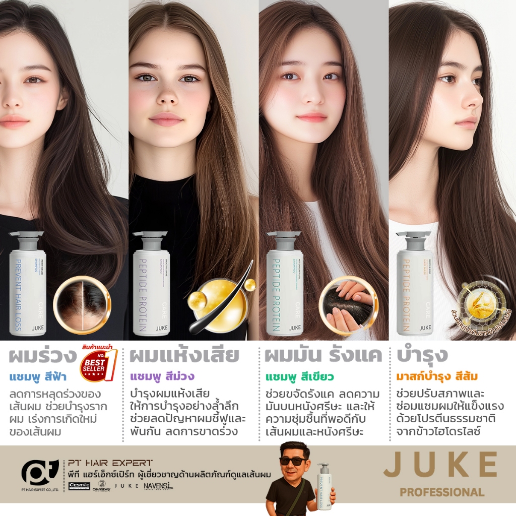 JUKE PEPTIDE PROTEIN(จู๊ค เปปไทม์ โปรตีน) แชมพู&มาร์ค