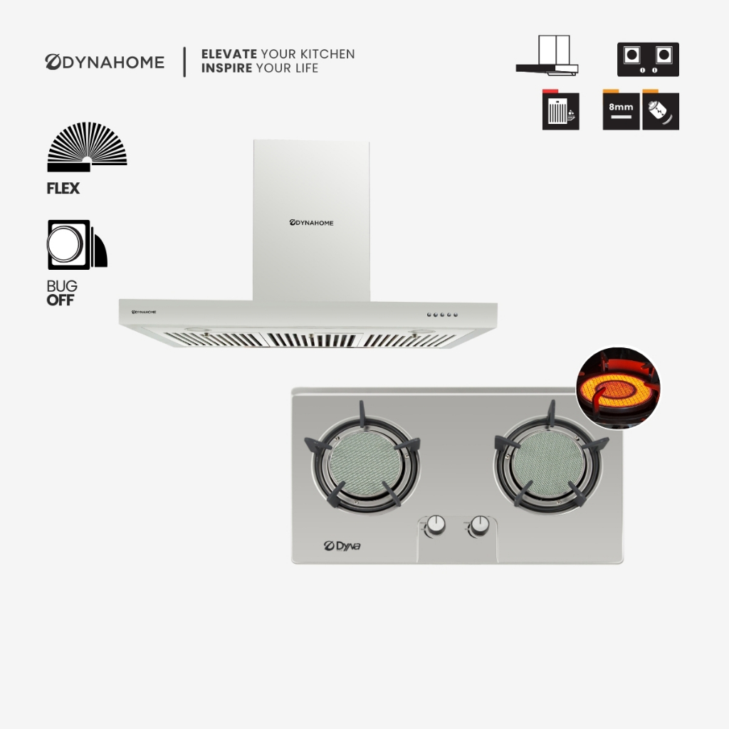 DYNAHOME Set เครื่องดูดควัน DH-0690-H + เตาแก๊ส DF-1022-S **ผ่อน0%** ชุดเซ็ท เครื่องดูดควัน + เตาแก๊ส