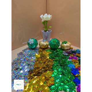 ใบมะพร้าว ใบมังคุด  จำนวน 100 ชิ้น ตกแต่งเหรียญโปรยทาน