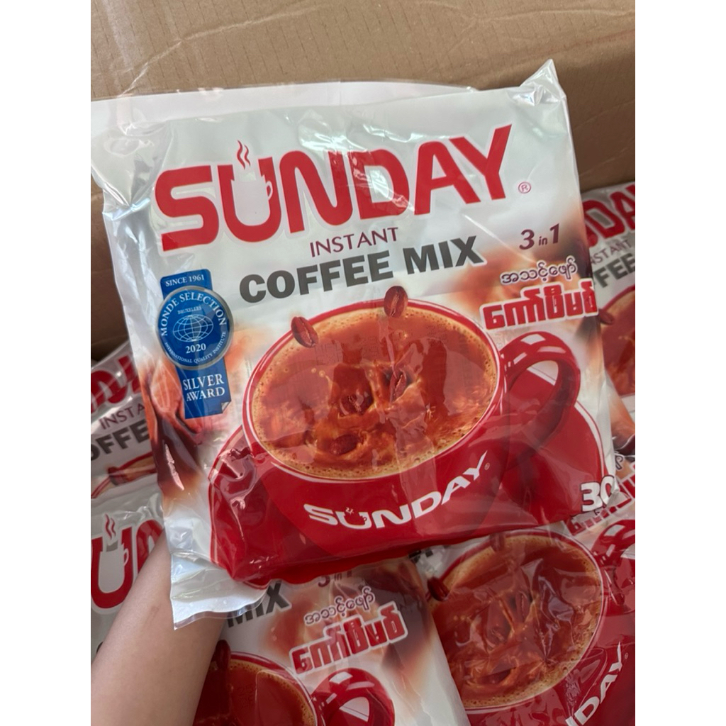 SUNDAY กาแฟพม่า☕️INSTANTCOFFEEMIX☕️🇲🇲ถุงขาว